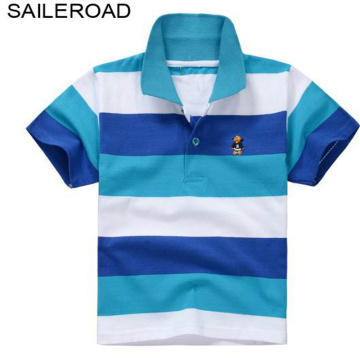 SAILEROAD 3-15Year Big Children Kids Polo Shirts For Summer 100% Cotton Turn-down Collar Teenager Boys Girls Tops Tees Blouse