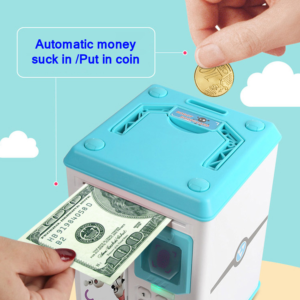 Electronic Piggy Bank Safe Box Money Boxes For Children Digital Coins Cash Saving Safe Deposit Mini ATM Machine Kid Gift ATM