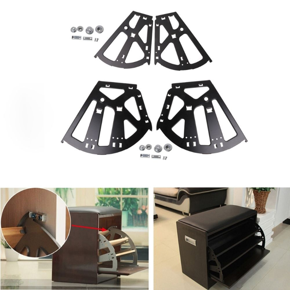 2 Pcs Flip Frame Rack Shoe Shelf Hinge Hardware Accessories for Cabinet Home BV789