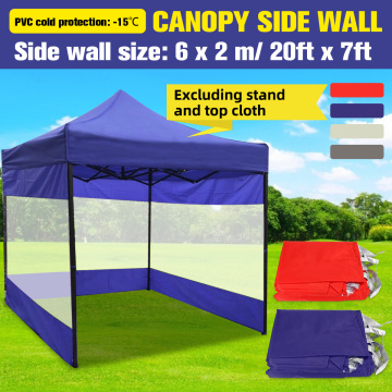 20FT Canopy Tent 3 Sides Wall Gazebos Shade Outdoor Camping Shelter Strap Waterproof Windproof Garden Patio Canopy Sun Shelter