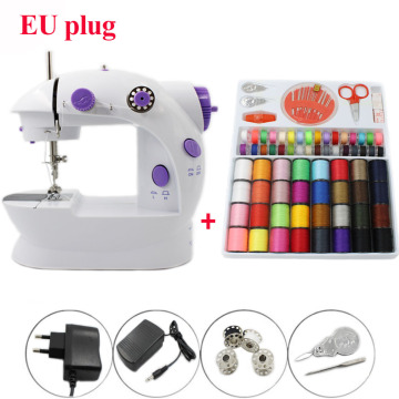 Electric Sewing Machine Mini Portable Household Night Light Foot Pedal Straight Line Hand Table Thread Kit