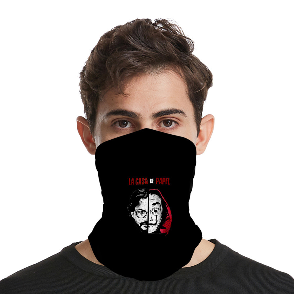 Anime La casa de papel Money Heist Dali Cosplay Masks Motorcycle Cycling Neck Scarf Masks Bandana Headband Cosplay Balaclava