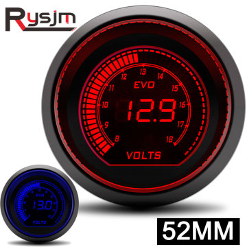 Voltmeter 12v Car Digital Round Waterproof Auto Boat Motorcycle 52mm Digital Volt meter DC 8V-18V LED Panel Volt Voltage Meter