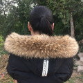 2020 100% Natural Jacket Fur Collar Real Raccoon Fur Women Scarves Winter Coat Female Neck Cap Long Warm Genuine Fur Scarf