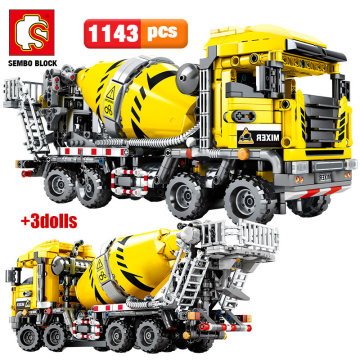 SEMBO BLOCK City Engineering Bulldozer Crane Technical Car Truck Excavator Roller Building Blocks bricks Construction Toys