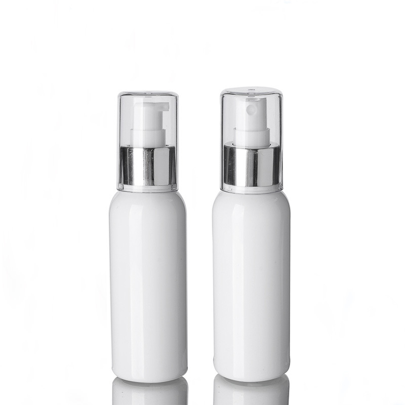 1pcs White PET Plastic Bottle Alumina Full Cover Spray Emulsion Bottle Travel Packaging Empty Bottle 100ml