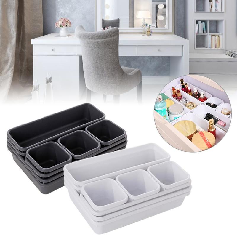 Kitchen Bathroom Closet Desk Box Drawer Organization Organizer Box Trays Home Office Storage Tray Cutlery Cosmetics Stationery