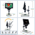 G1200 Digital Microscope 7 Inch Large Color Screen Large Base LCD Display 12MP 1-1200X Continuous Amplification Magnifier