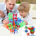 18Pcs/Set Kids Desk Puzzle Balancing Training Toys Balance Chairs Children Educational Balance Stacking Chairs Toys