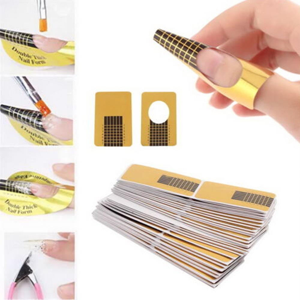 Nail Art 100Pcs Nail Art Tips Extension Forms Guide French DIY Tool Acrylic UV Gel Beauty Nail Decoration Tools Dec27