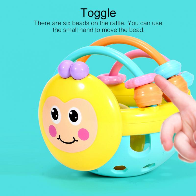 Baby Rattle Toys Soft Rubber Juguetes Hand Knock Cartoon Shake Bell Rattles Ball Newborn Intelligent Educational Toys Gifts 1PCS