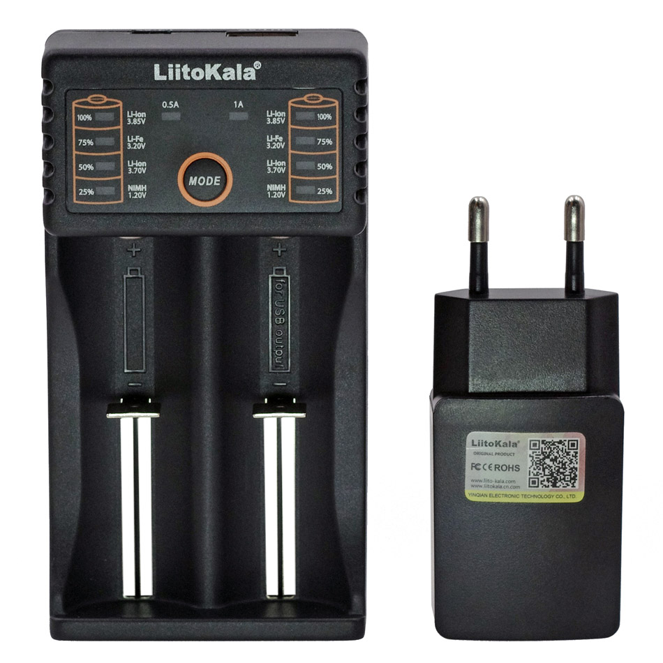 New Liitokala Lii-402 202 100 battery charger, charging 18650 3.7V 26650 16340 18650 NiMH lithium battery + 5V 2A plug