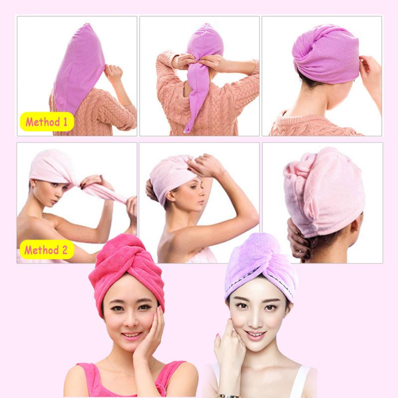 Microfiber Towel Quick Dry Hair Magic Drying Wrap new rapid drying hair towel thick absorbent shower cap fast 5 colours Hair Cap