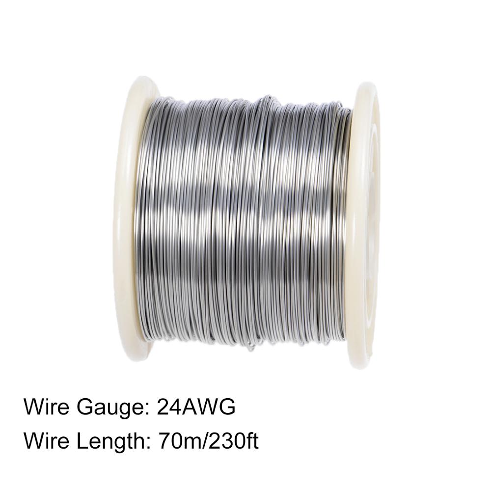 Uxcell 1pc Heating Wire Resistor 21 24 26 27 28 32AWG 10 25 35 40 70M Length Nichrome Resistance Wires for Heating Elements