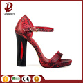 12cm high heel red serpentine pu sandals