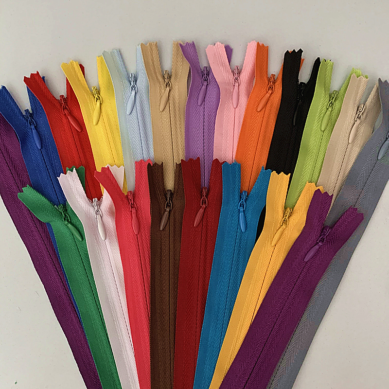 50pcs Concealed zipper 20-60cm (8-24 inch) Tailor sewing process DIY, nylon sewing zip ring