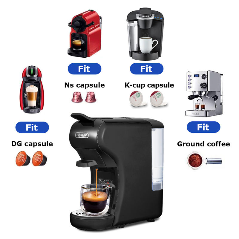 HiBREW 19 bar 3 in 1 & 4 in 1 multiple capsule espresso coffee machine, pod coffee maker Dolce gusto nespresso powder H1