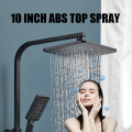 LED Digital Shower Set Bathroom Smart Thermostatic Shower System Wall Mount Square Rain Fall Bath Faucet Luxury Black Copper Tap