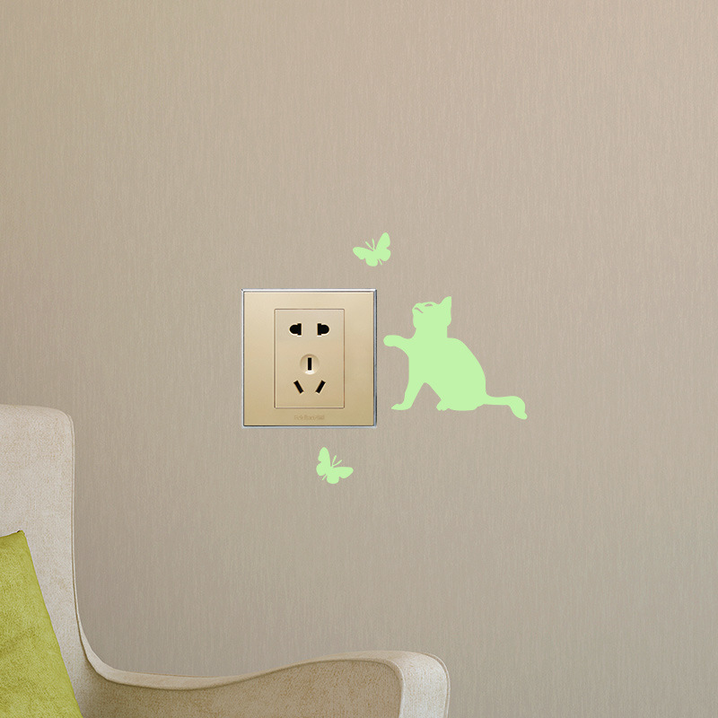 Cartoon Fluorescent Switch Sticker Cover Room Decor Moon Stars Sticker Switch Sticker Luminous Switch Outlet Affiche Decoration