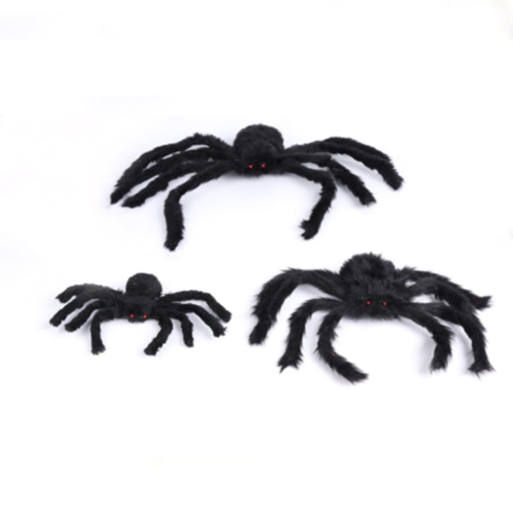 Halloween Props Natural Hanging Decoration Outdoor Courtyard Layout Plush Toys Lifelike Giant Black Spider