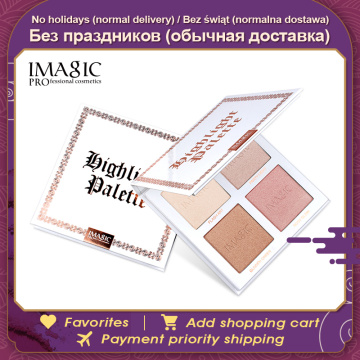 IMAGIC Professional Cosmetics Highlighter Powder Palette Shimmer Face Contour High Gloss Face Bronze Makeup 4 Colors