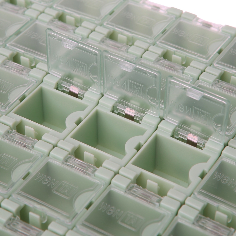 50 Pcs/Set SMD SMT Electronic Component Container Mini Storage Boxes kit