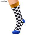 Harajuku Street Fashion Trendly Women Socks Black and White Squares Pattern Socks Men Novelty Skateboard Funny Cotton Socks