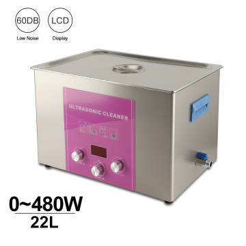 Time Heated Power Adjustment Knob Industrial Ultrasonic Cleaner 22L Equipment PCB Board Oil Remove Sonic Wash Machine