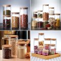 High Borosilicate Glass Airtight Jars Straight Tea Cans Dried Fruit Snacks Storage Bottles Candy Storage Jars