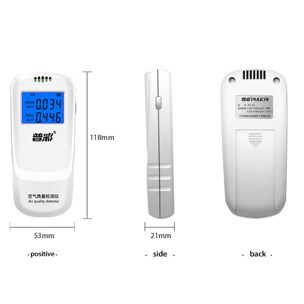 Indoor Portable LCD Formaldehyde Detector Multifunctional Household Air Detector Intelligent Air Quality Monitor Gas Analyzer