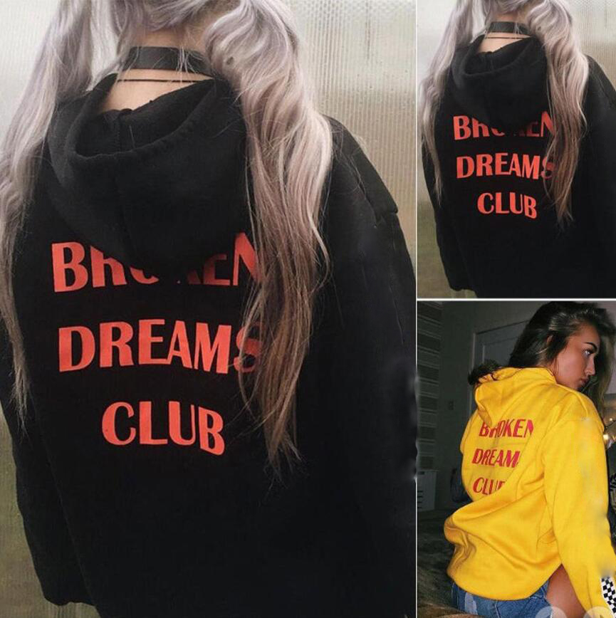 broken dreams club[Back printed] Women's hoody sweatshirt Hoodies harajuku style Jumper fashion winter clothes 100%cotton Tops