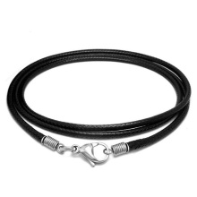 Black Leather Chain Necklace for Women Men Handmade Braid Rope Long Necklace 40/50/60/70/80/90CM Neck Pendant Chain Jewelry Gift