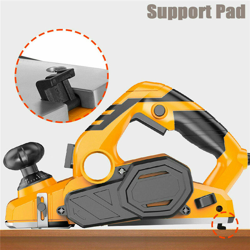 220V 1100W Power Electric Wood Planer W/ Dust Bag 82mm Blades Variable Speed Power Tool Hand Woodworking Cutting Machine