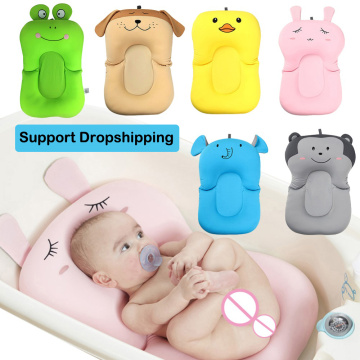 Portable Baby Shower Air Cushion Bed Babies Infant Baby Bath Pad Non-Slip Bathtub Mat Newborn Baby Safety Security Bath Seat