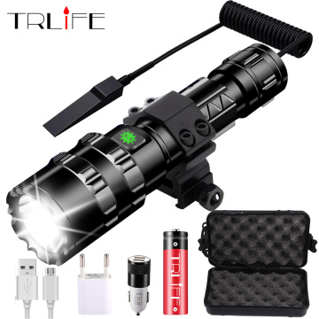 8000Lums LED Flashlight Tactical torch powerful usb Rechargeable lamp L2 Hunting light 5 Modes C8 flashlights hunting scopes