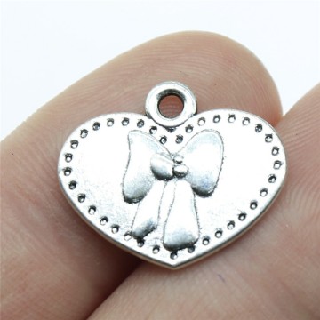 WYSIWYG 10pcs 19x16mm Charms Jewelry Findings DIY Accessories Bow Pendant Antique Silver Color