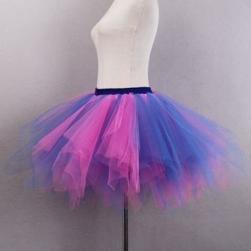 Longo Ball Gown Crinoline Skirt Sexy Girls Short Vintage Tulle Petticoat Skirt Ballet Bubble Tutu Regenboog petticoat CQ043