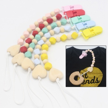 New Baby Pacifier Clip Pacifier Chain Hand Made Colourful Beads Dummy Clip Baby Soother Nipple Holder For Baby Kids