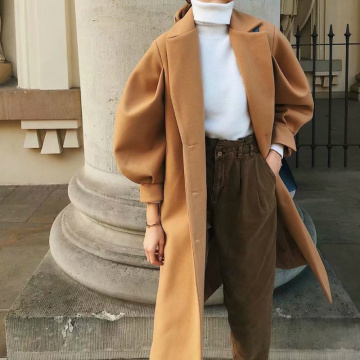 Autumn Winter new Women's Trench Coat Belted Long Warm Wool Jackets Fashion Ladies Oversize High Quality Outerwear 2020