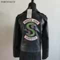 New Women Riverdale Serpents Faux Leather Jackets Crop Top Southside Snake Pink Black PU Leather Streetwear Fall Zipper Coat