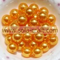 Gold Pearl Jewelry Necklace 6mm Ball Smooth Natural Pearl Beads For Evening Bags