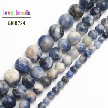Natural Stone Beads New Blue Sodalite Round Loose Beads For Jewelry Making 15.5inch/strand Pick Size 4/6/8/10/12mm -F00119