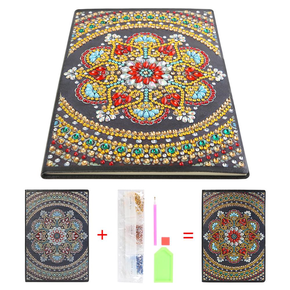 DIY Mandala Special Shaped Diamond Painting Notebook 50 Pages A5 Notebook for Student School Office Supplies