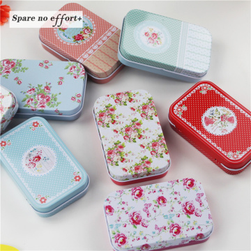 8 Pieces/lot Beautiful Flower Storage Box Small Metal Tin Boxe Bow-knot Tea Box for Sugar Coffee Coin and Small Things Storage