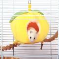 Comfortable Small Animals Hanging Nest House Cotton Cage Cartoon Fruit Peach Warm Bed for Small Animals Hamsters Squirrels