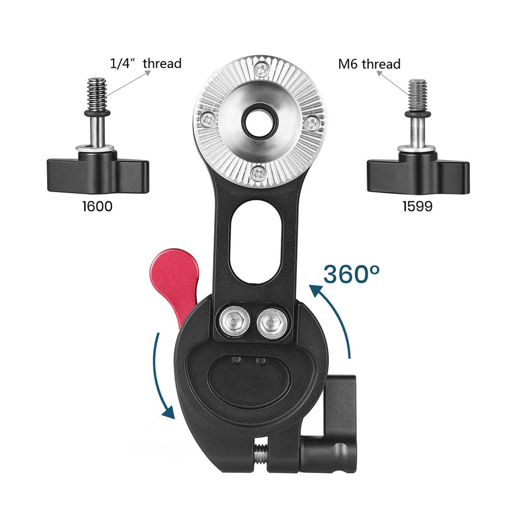 SmallRig EVF Mount With NATO Clamp And Arri Rosette (31.8mm diameter) 1/4" Screw for Zacuto Gratical HD EVF Monitor -1583