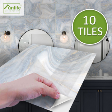 Funlife® BRILLIANT™ 15/20cm Pearly White Marble Wall Sticker Waterproof PVC DIY PVC Tile Sticker for Bathroom Kitchen Home Decor