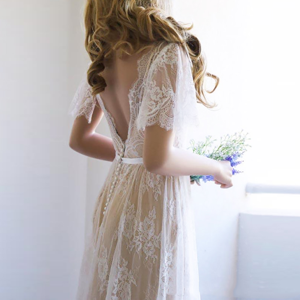 vinatge-lace-wedding-dress-a-line-v-neck