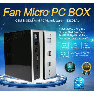 EGLOBAL Micro mini pc box 8Th gen i5 8250U/8350U i7 8550U high performance mini gaming computer 32GB DDR4 M.2 NVME SSD HDMI DP