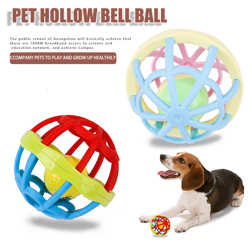 Pet Hollow Out Toy Ball Non-Toxic Rubber Ball Toy Chew Toys for Small Medium Large Dogs Pet Training Products Sounding Bell Ball